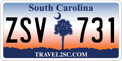 SC license plate ZSV731
