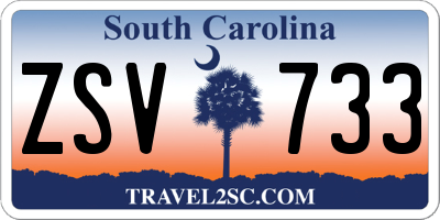 SC license plate ZSV733