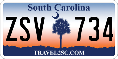 SC license plate ZSV734
