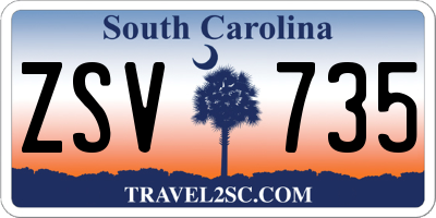 SC license plate ZSV735