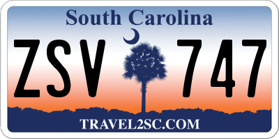 SC license plate ZSV747