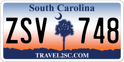 SC license plate ZSV748