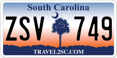 SC license plate ZSV749