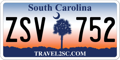 SC license plate ZSV752