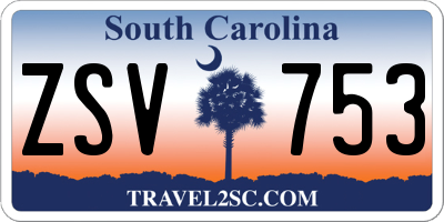 SC license plate ZSV753