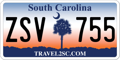 SC license plate ZSV755