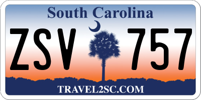 SC license plate ZSV757