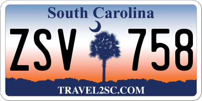SC license plate ZSV758