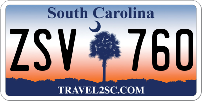SC license plate ZSV760
