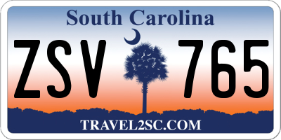 SC license plate ZSV765