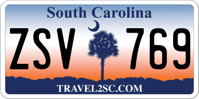 SC license plate ZSV769