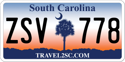 SC license plate ZSV778