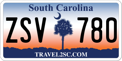 SC license plate ZSV780