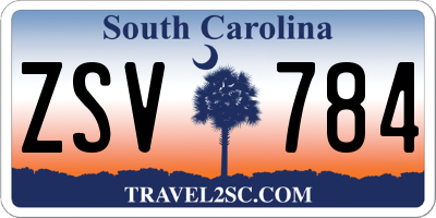 SC license plate ZSV784