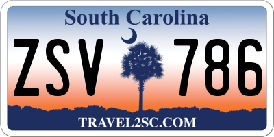 SC license plate ZSV786