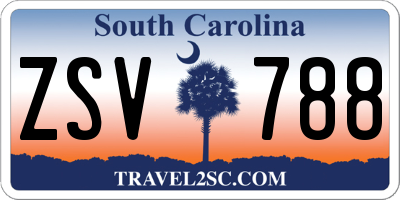 SC license plate ZSV788