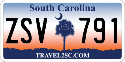 SC license plate ZSV791