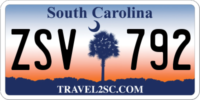 SC license plate ZSV792