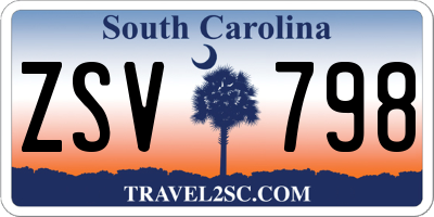 SC license plate ZSV798