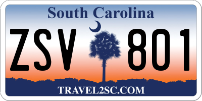 SC license plate ZSV801