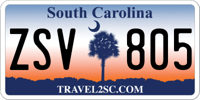 SC license plate ZSV805