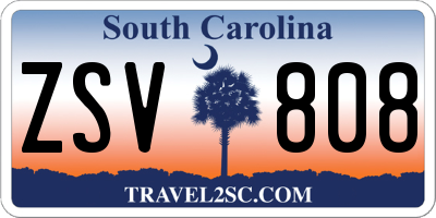 SC license plate ZSV808