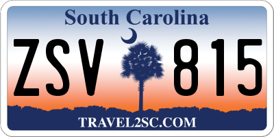 SC license plate ZSV815