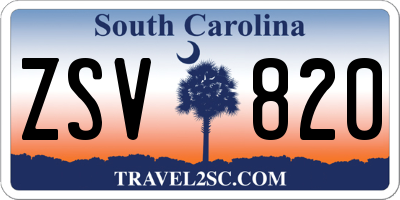 SC license plate ZSV820