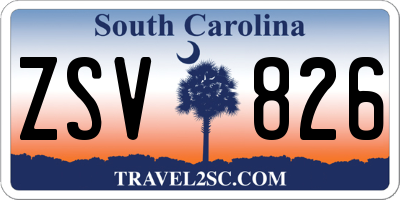 SC license plate ZSV826