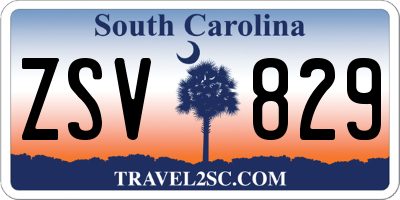SC license plate ZSV829