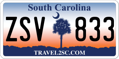 SC license plate ZSV833