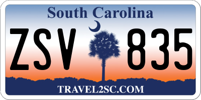 SC license plate ZSV835
