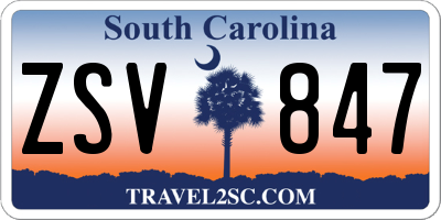 SC license plate ZSV847