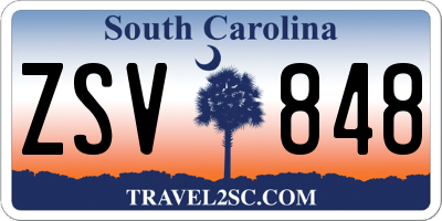 SC license plate ZSV848