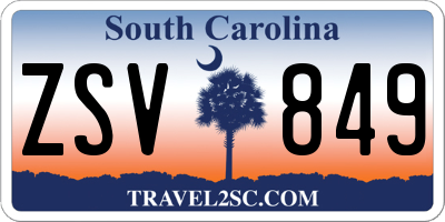 SC license plate ZSV849