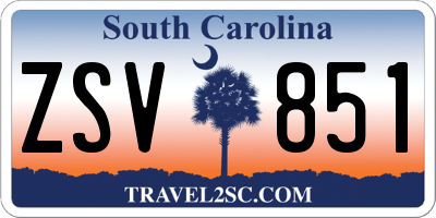 SC license plate ZSV851