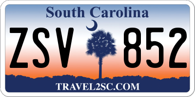 SC license plate ZSV852