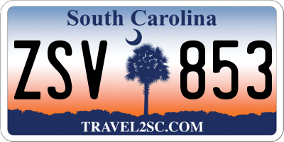 SC license plate ZSV853