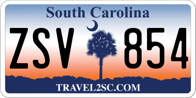 SC license plate ZSV854