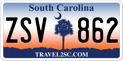 SC license plate ZSV862