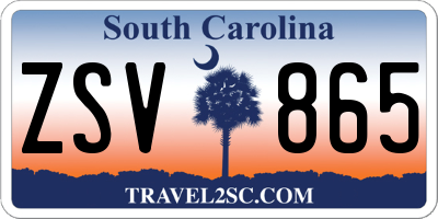 SC license plate ZSV865