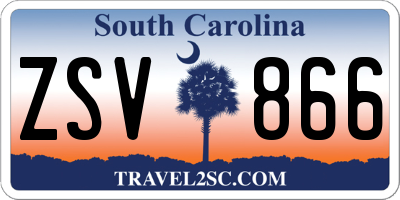 SC license plate ZSV866
