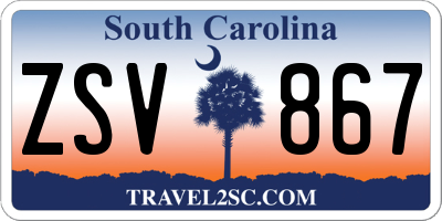 SC license plate ZSV867