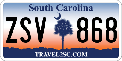 SC license plate ZSV868