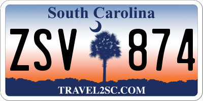 SC license plate ZSV874