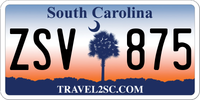 SC license plate ZSV875