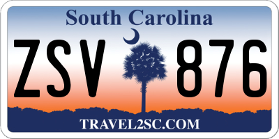 SC license plate ZSV876