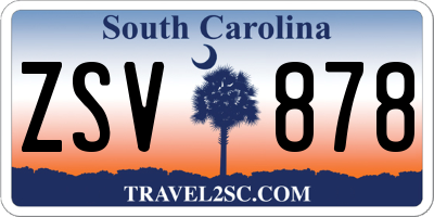 SC license plate ZSV878