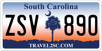 SC license plate ZSV890
