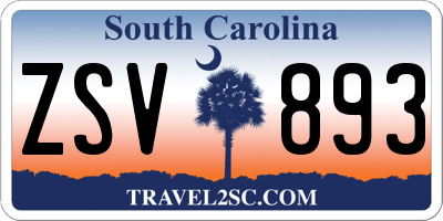 SC license plate ZSV893